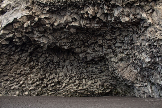 A basalt cave on a beach