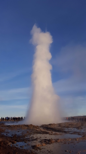 An erupting geyser